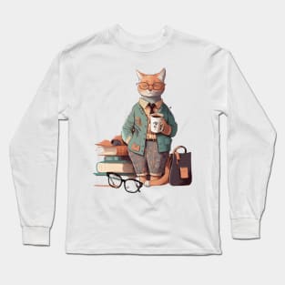 Books And Coffee And cats And Social Justice Long Sleeve T-Shirt